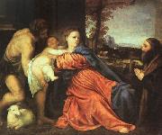  Titian Holy Family and Donor Spain oil painting reproduction